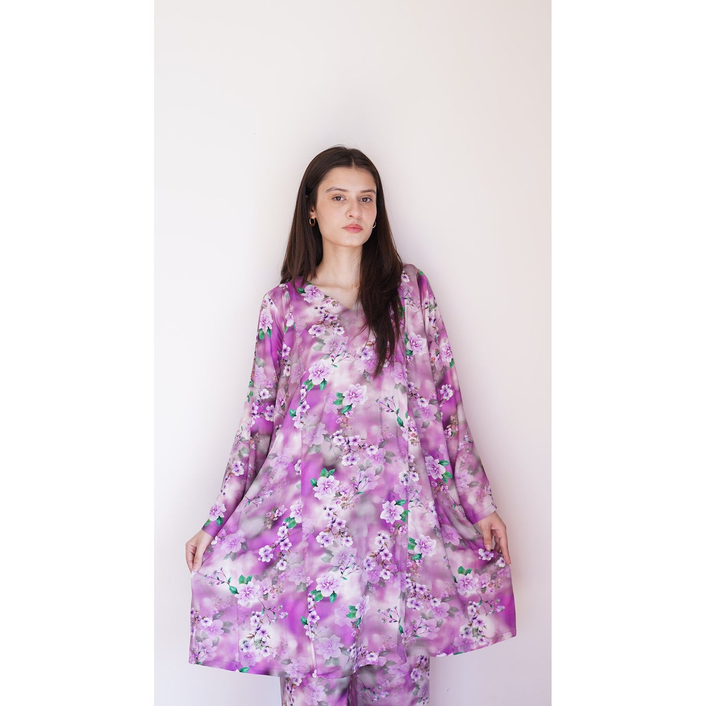 Lavender Blossom Kurta Set