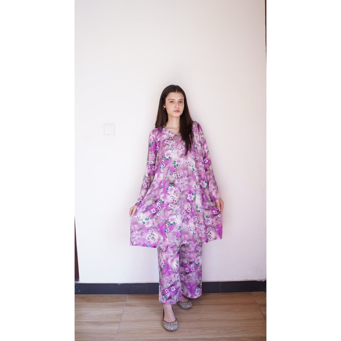 Lavender Blossom Kurta Set