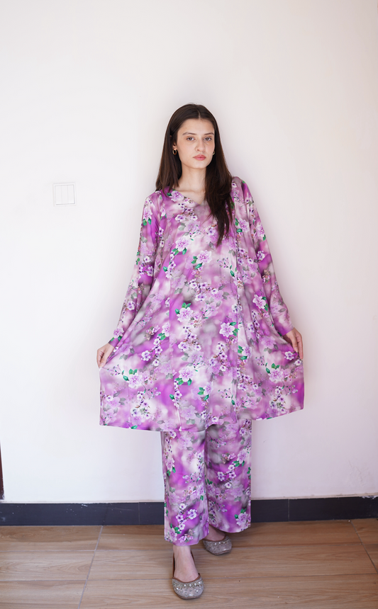 Lavender Blossom Kurta Set